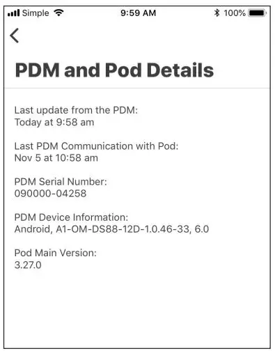 omnipod View App User Guide - PDM and Pod Details