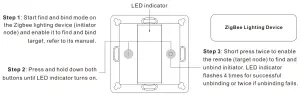 SUNRICHER SR-ZG9001K2-DIM2 ZigBee Wireless Dimmer Switch -Find and Unbind