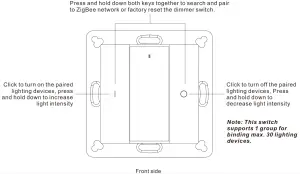 SUNRICHER SR-ZG9001K2-DIM2 ZigBee Wireless Dimmer Switch - Function introduction