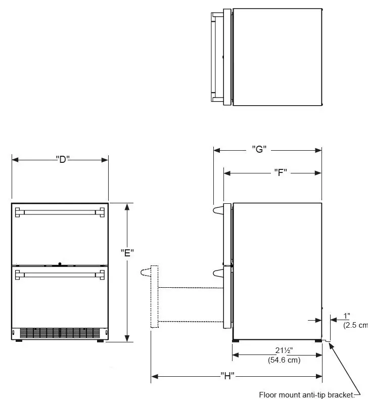 LYNX LN24DWR 24 Inch Stainless Steel Outdoor Two-Drawer Refrigerator fig 11