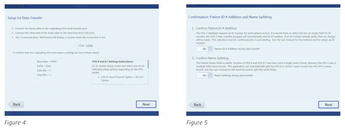 Set up the Data Transfer on the HFA3 1