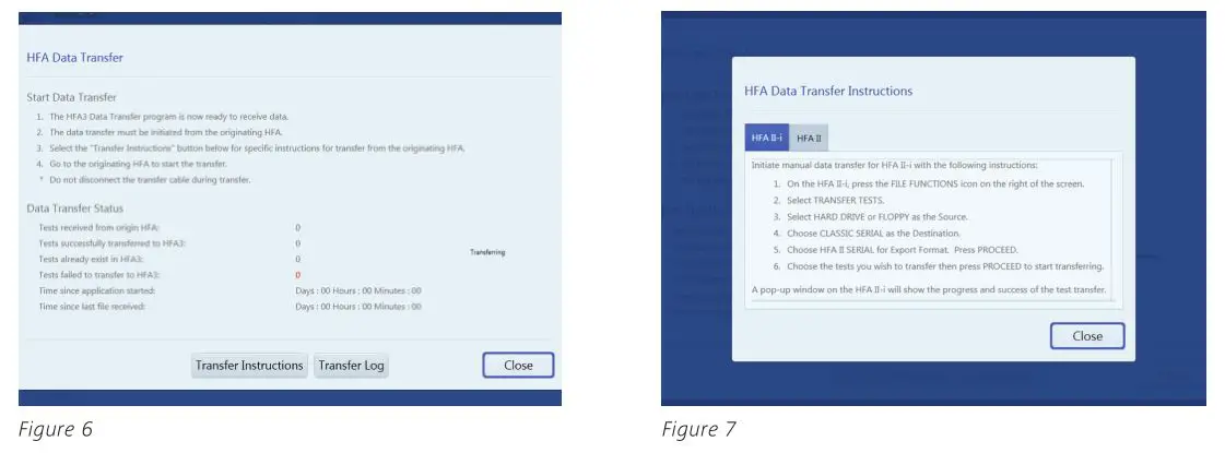 Set up the Data Transfer on the HFA3 2