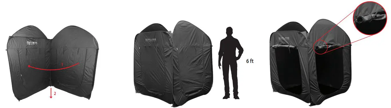 EXPLORE SCIENTIFIC Two Room Pop-Up Observatory Tent - What's in the box