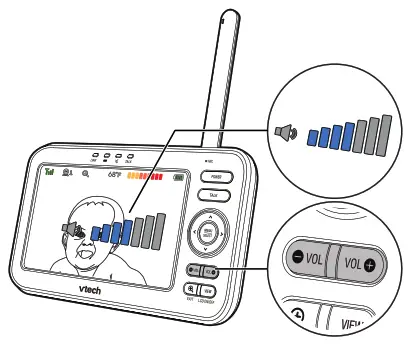 vtech VM5463 Full Color Pan and Tilt Video Monitor - speaker volume