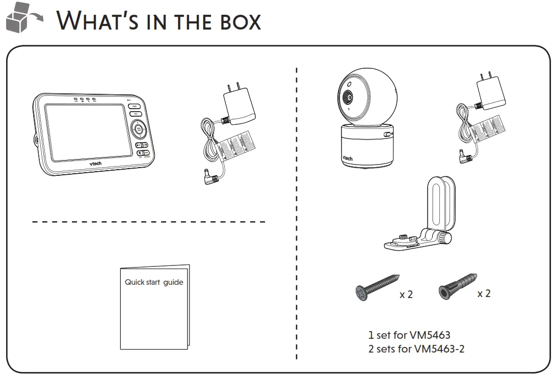 vtech VM5463 Full Color Pan and Tilt Video Monitor - the box