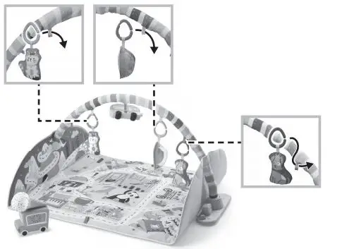 Fisher-Price Activity City Gym To Jumbo Play Mat - Lay & Play Cityscape