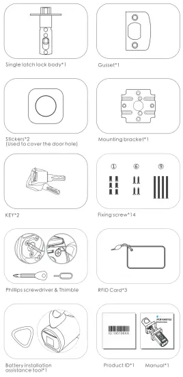 WE LOCK PCB10KEY32 Electronic Smart Lock Fingerprint Passward Bluetooth Lock - box