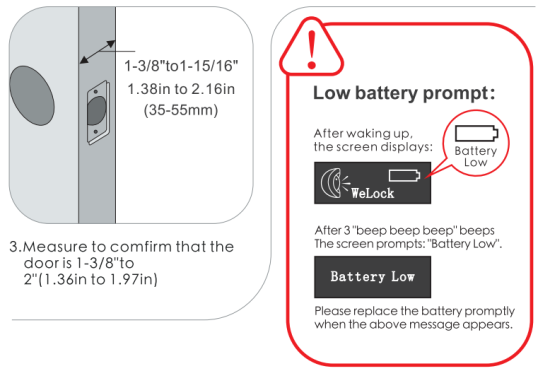 WE LOCK PCB10KEY32 Electronic Smart Lock Fingerprint Passward Bluetooth Lock - measure