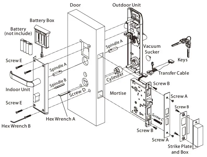 ZKTECO-ZL700-Lock-Body-America-Standard-Mortise-with-5-Latches-2