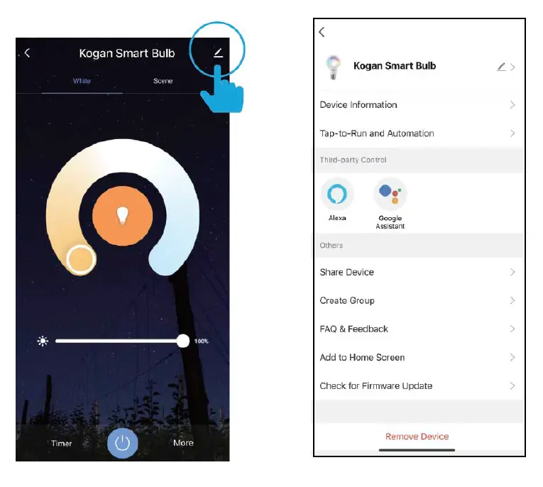 kogan KAE27CWWT1A Smarterhome 9W Cool and Warm White Smart Bulb fig 18