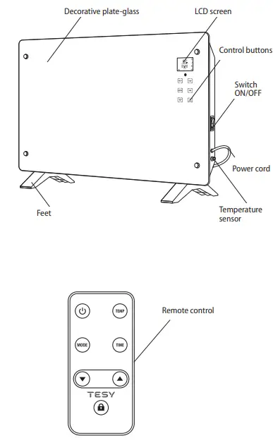 TESY CN205EASLFRW Electric Panel Heater 1