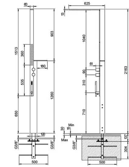 FANTINI H101 Milanoslim Outdoor Column Shower - Shower column