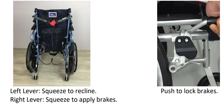 LIFE LINE 4050 Aluminium Light Weight Recliner Wheelchair - BRAKES & ARMREST