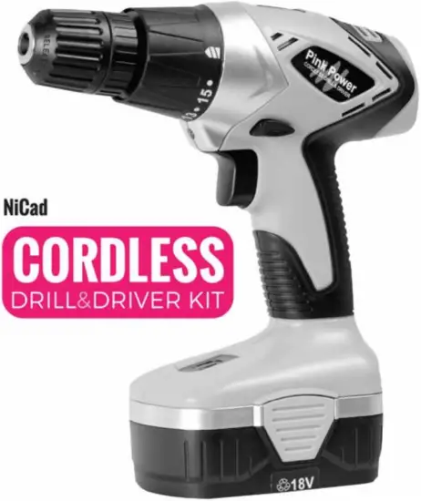 Pink Power PP182 NiCad Cordless Drill and Driver Kit