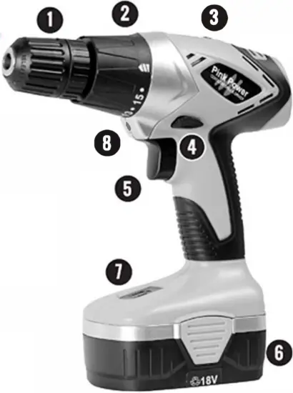 Pink Power PP182 NiCad Cordless Drill and Driver Kit FEATURES