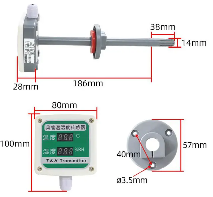 KLHA KD37M10 4-20mA LED Duct Type Temperatur fig 1