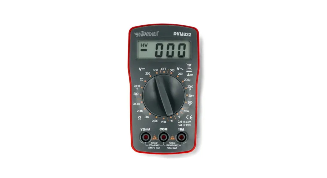 Velleman Dvm832 Digital Multimeter Cat Ii 500 V User Manual Velleman Dvm832 Digital Multimeter Cat Ii 500 V User Manual