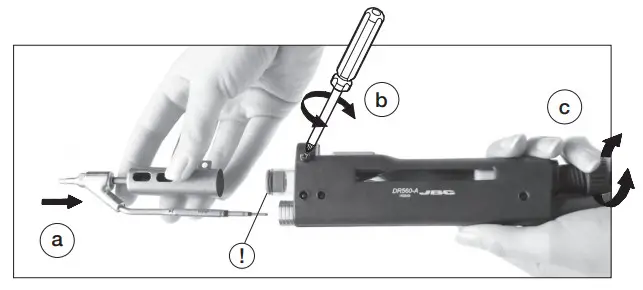 JBC DR560 A Desoldering Iron - Changing 2