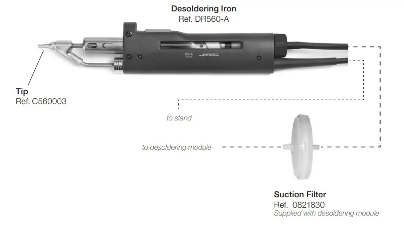 JBC DR560 A Desoldering Iron - Connection