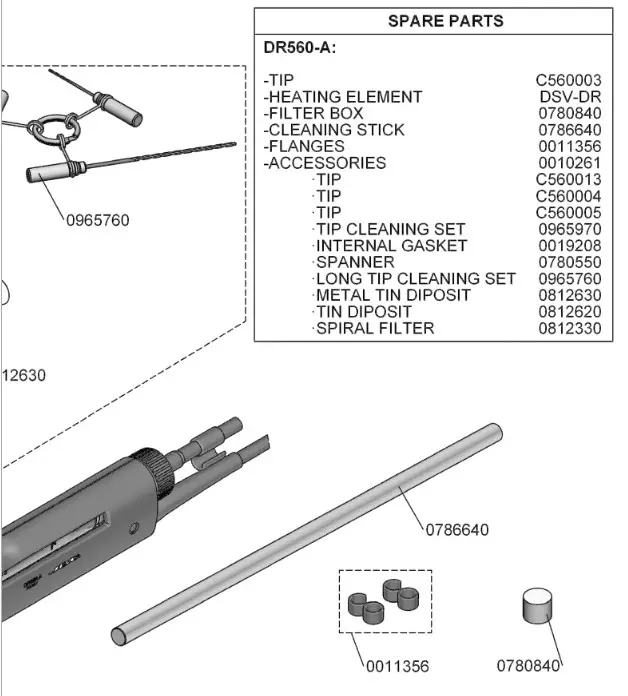 JBC DR560 A Desoldering Iron - Exploded View 2