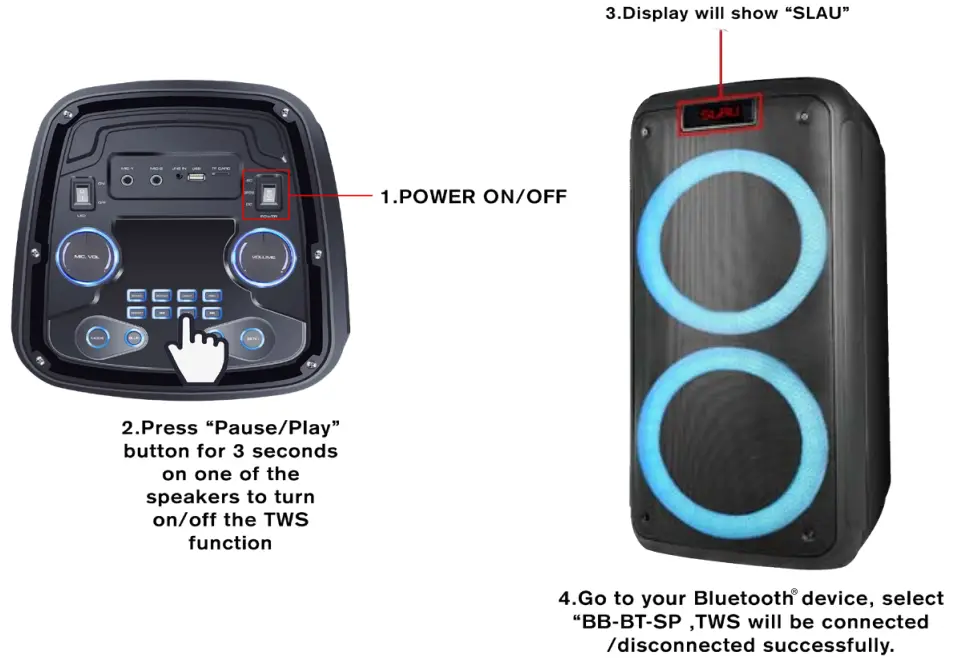 billboard BB2732 2x8 Inch Portable Party Speaker - fig1