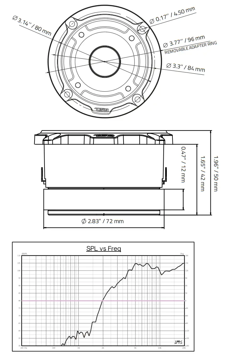 DS18 PRO-TW120 1'' VC ALUMINUM SUPER TWEETER WITH BULLET - fig 1.3