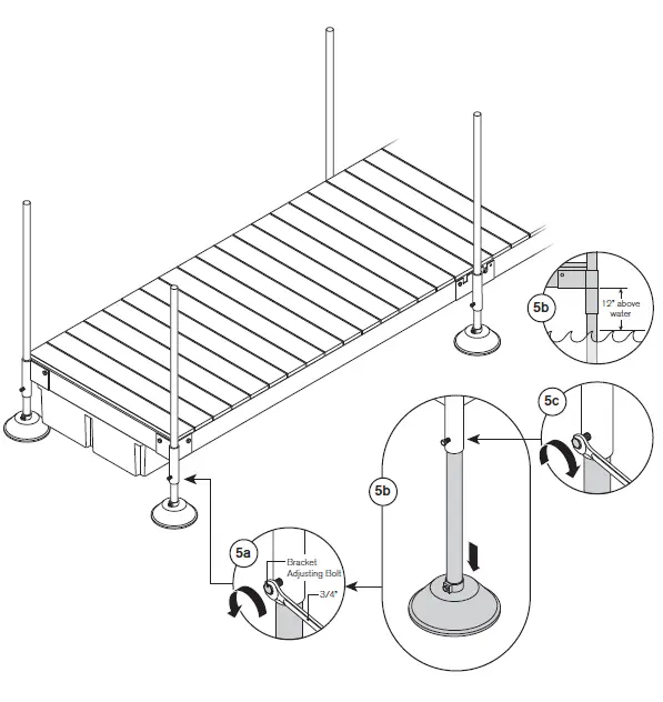 Tommy Docks 12' T-Style Cedar Complete Dock fig 14