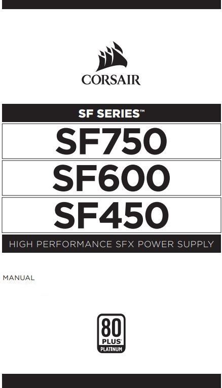 CORSAIR High Performance SFX Power Supply User Manual