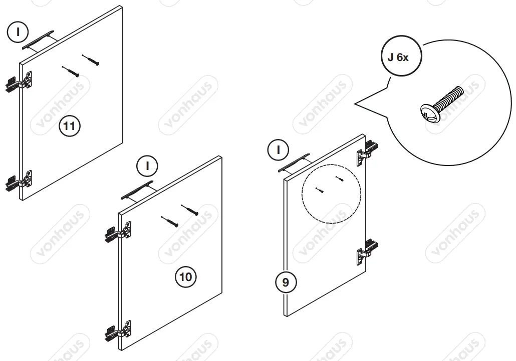 VonHaus 3000037 Oak Effect 3 Door Sideboard - Fig 13