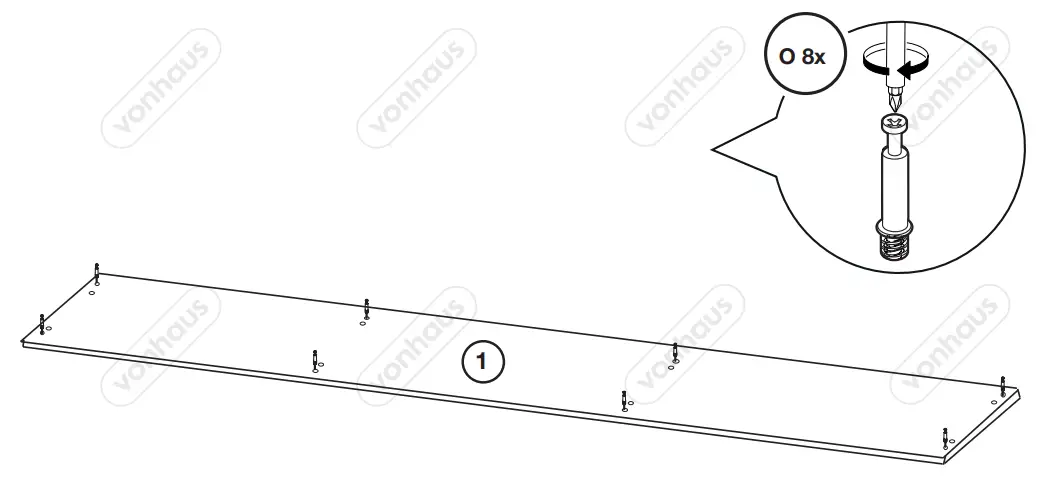 VonHaus 3000037 Oak Effect 3 Door Sideboard - Fig 5