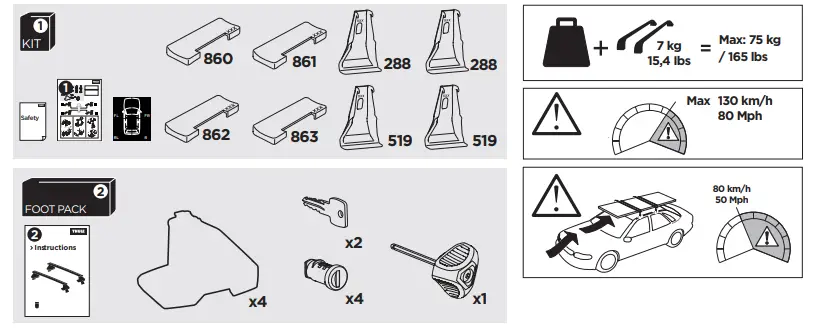 THULE-145308-Roof-Rack-System-Fit Kits-FIG-1