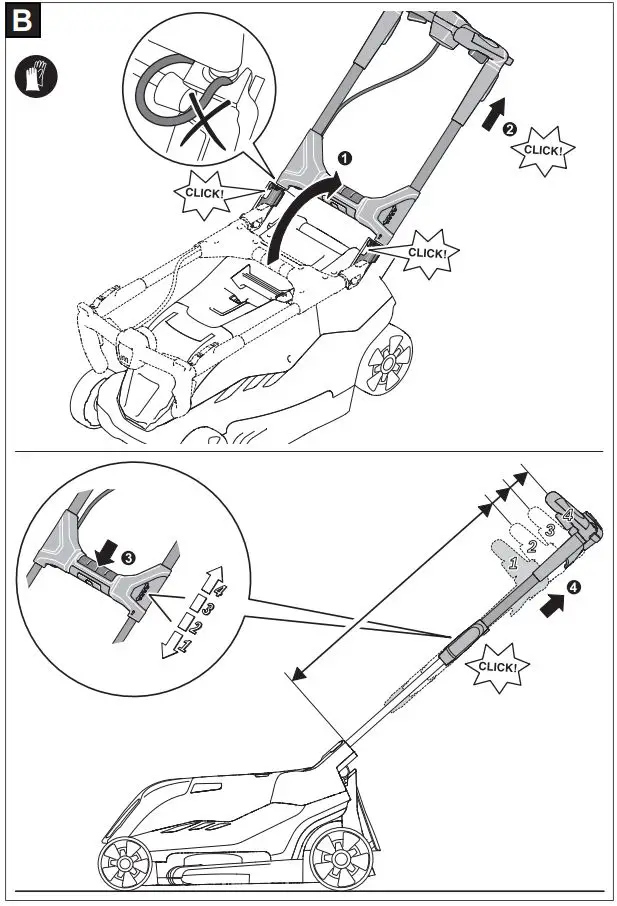 BOSCH AdvancedRotak 36-650 Electric Lawn Mower Instruction Manual - Fig b