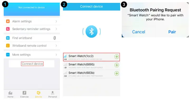 AGPTEK Bracelet-Bluetooth name is Smart Watch