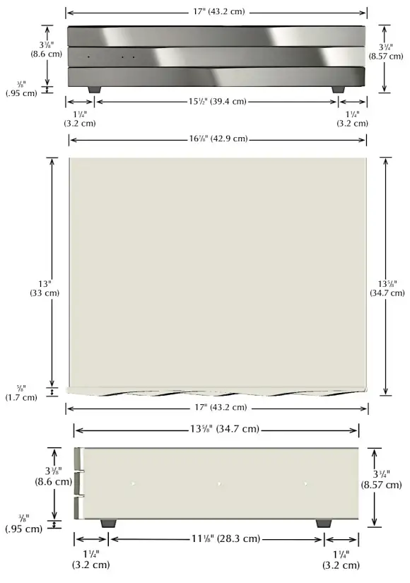 WISDOM SA 2 Two Channel Power Amplifier - Dimensions