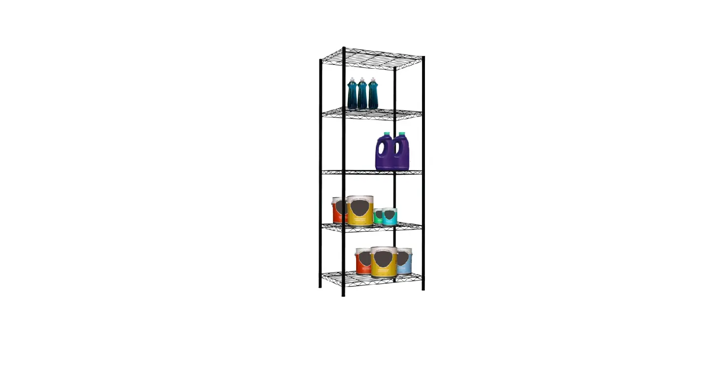 Efine Rl100-4x2 Black 4-tier Carbon Steel Wire Garage Storage Shelving Unit Instruction Manual