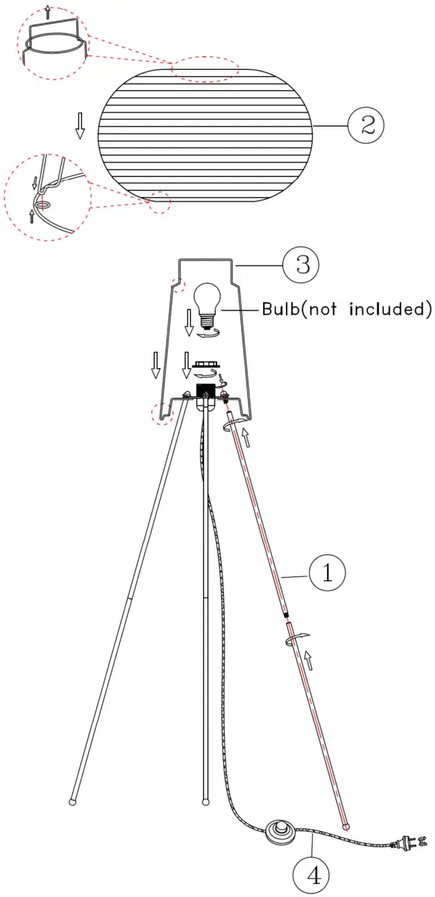 Lucci decor 271110 Hiro 1 Light Floor Lantern with Handmade Paper Shade - Overview