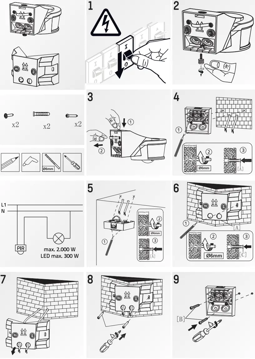 SHADA 190101 PIR 270 Degree IP44 Sensor - Fig 1
