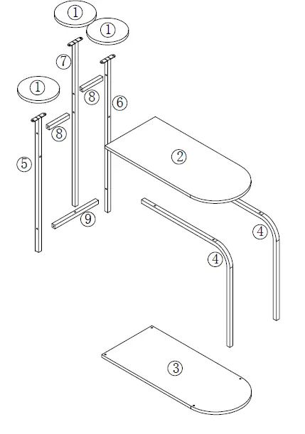 BYBLIGHT-BB-U0045XL-Kerlin-29.7-in-Black-Unique-Round-Edge-Particleboard-End-Table-with-3-Tier-FIG-2