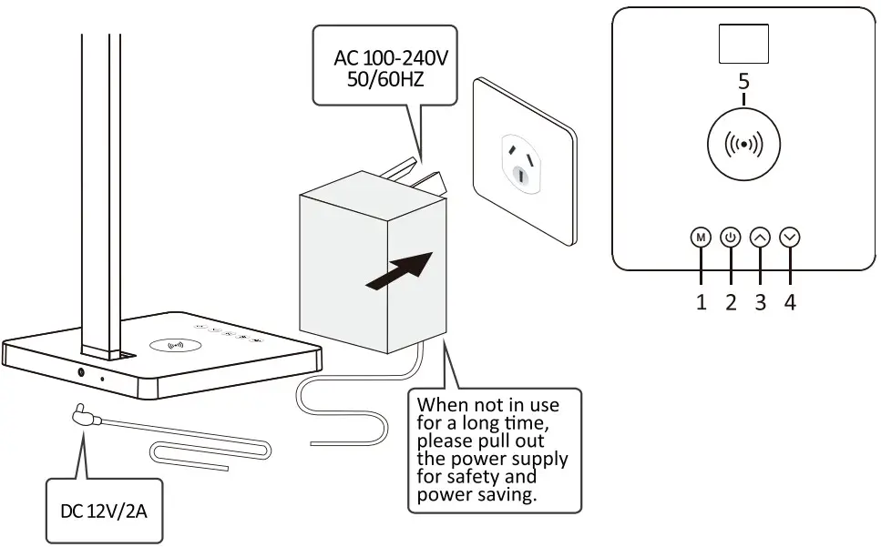FLYMUDA X9D Desk Lamp with Wireless Charging - Overview 1