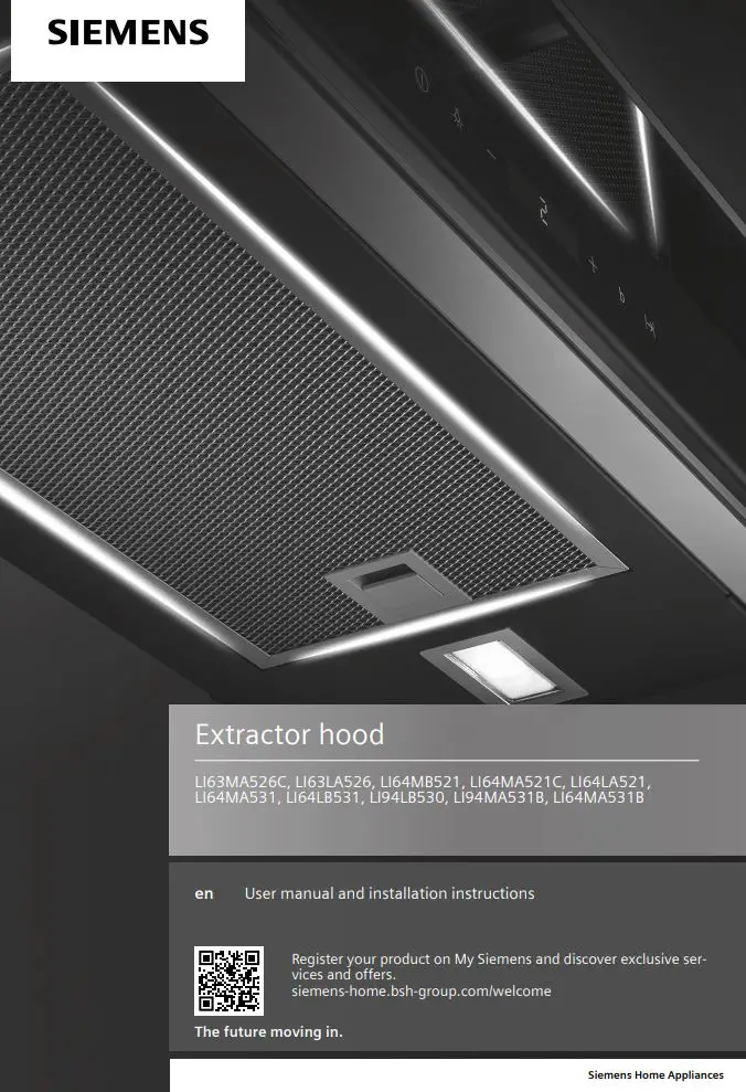 SIEMENS LI64MA531B iQ300 Telescopic Hoods User Manual