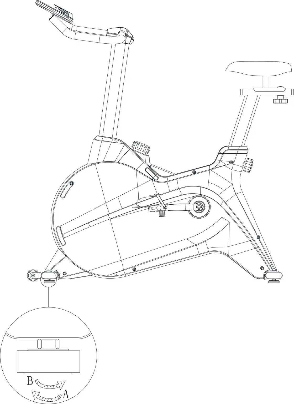 FORTIS FSMFWSK400A SK-400 Magnetic Flywheel Spin Bike - Balance Adjustment
