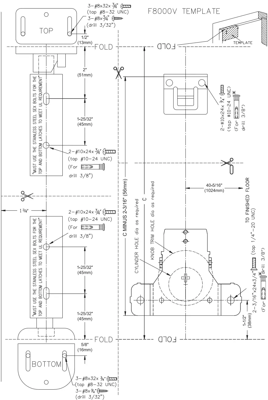 CAL ROYAL 8000V Vertical Rod Exit Device Reversible - fig14