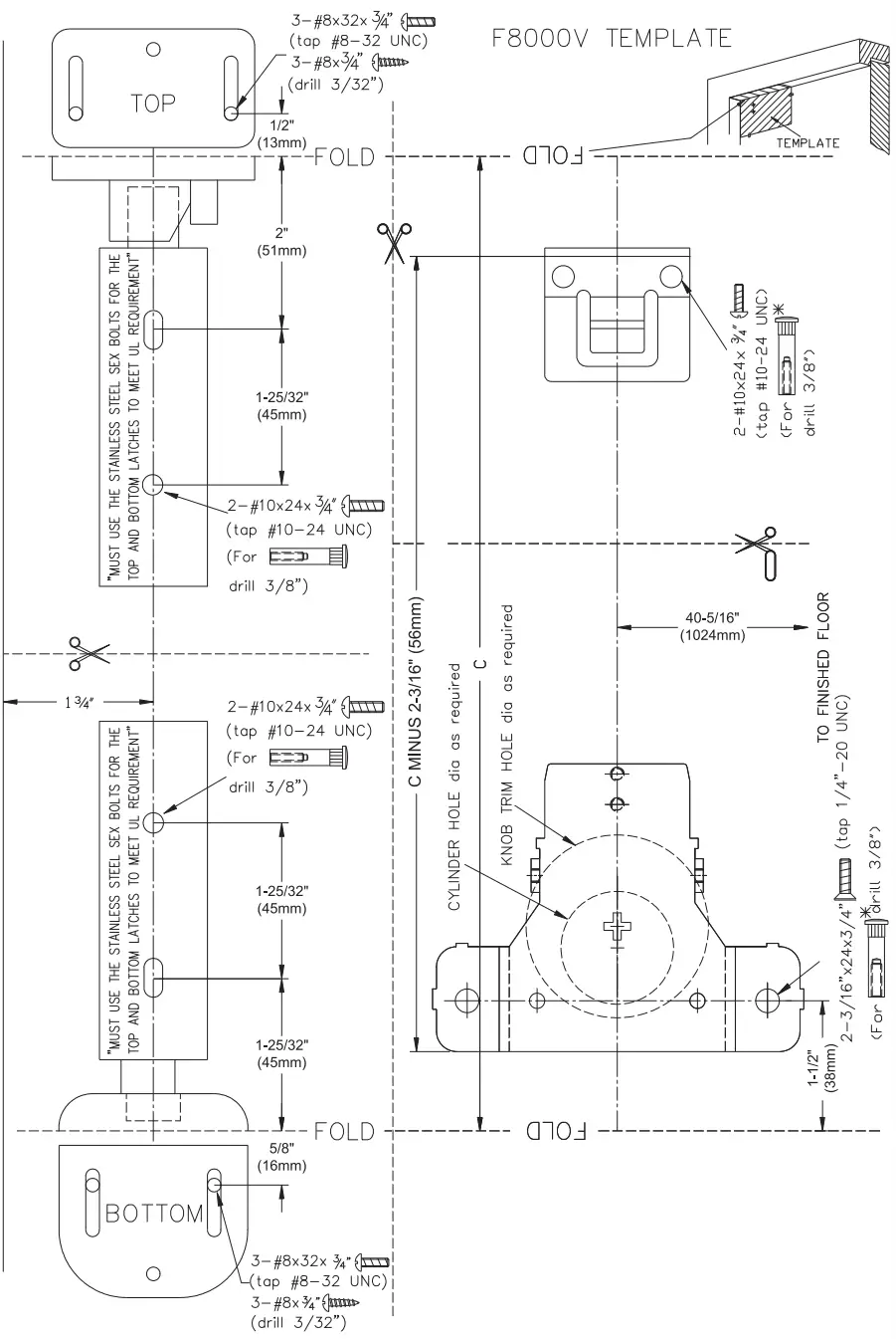 CAL ROYAL 8000V Vertical Rod Exit Device Reversible - fig22