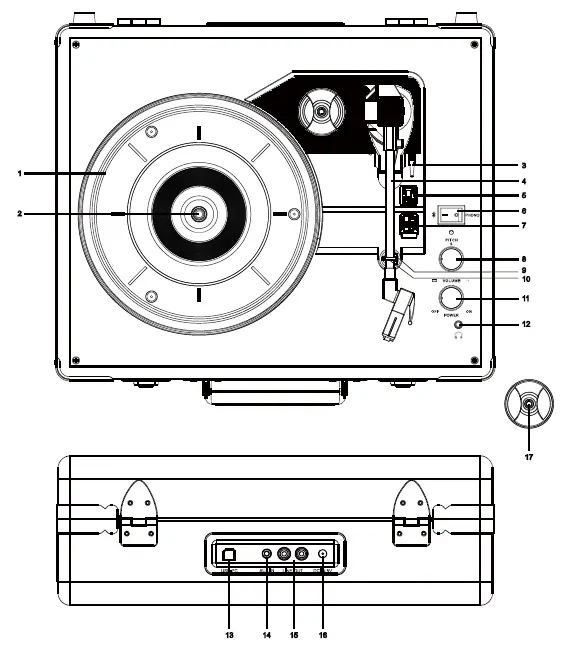 Crosley CR6019D Radio Executive Portable Turntable 1