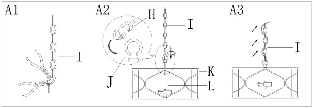 Uolfin 5106179 3-Light Satin Gold with Fabric Modern - Figure 3