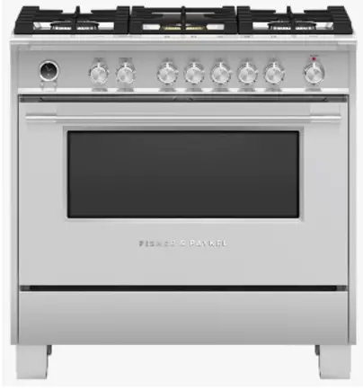 FISHER and PAYKEL OR36SCG6X1 36 Inch Self Cleaning 5 Burners Dual Fuel Range