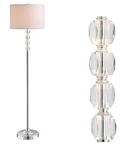 JONATHAN Y JYL1045A Chrome Shaded Floor Lamp