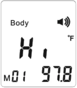 Symbol - Measured temperature is too high