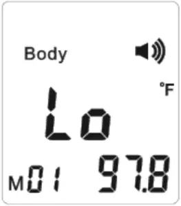 Symbol - Measured temperature is too low