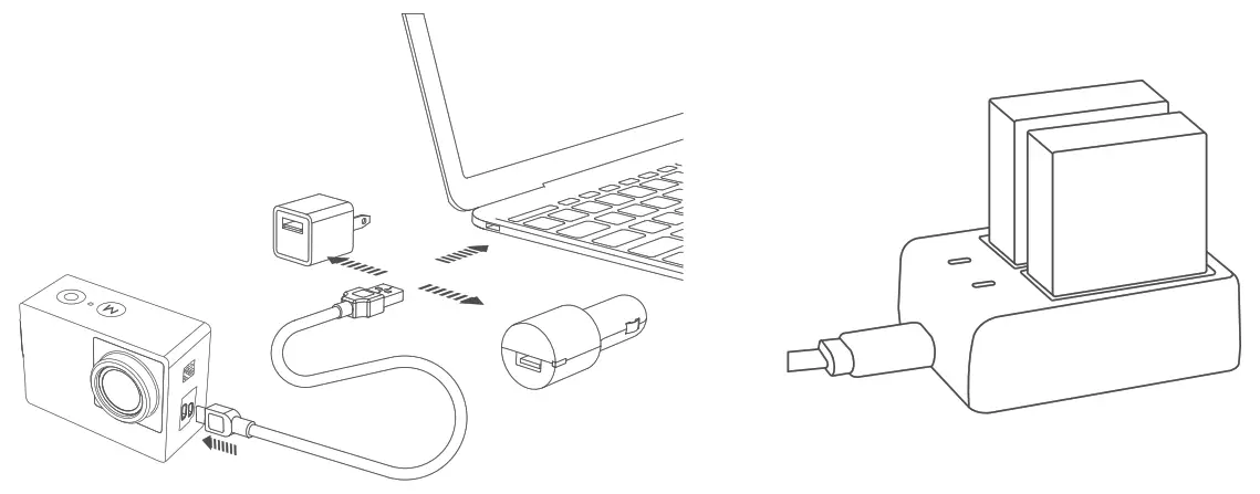 WOLFANG GA300 Action Camera - Charging the Battery